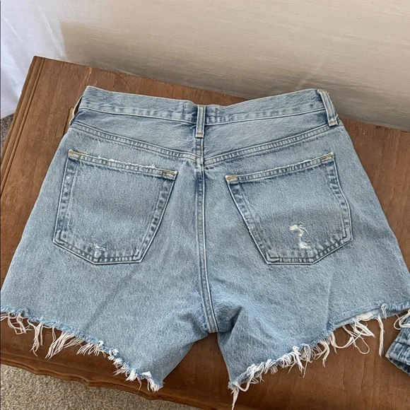 Agolde Women's swap meet Frayed Hem Jean Shorts - Light Blue - Picture 2 of 4